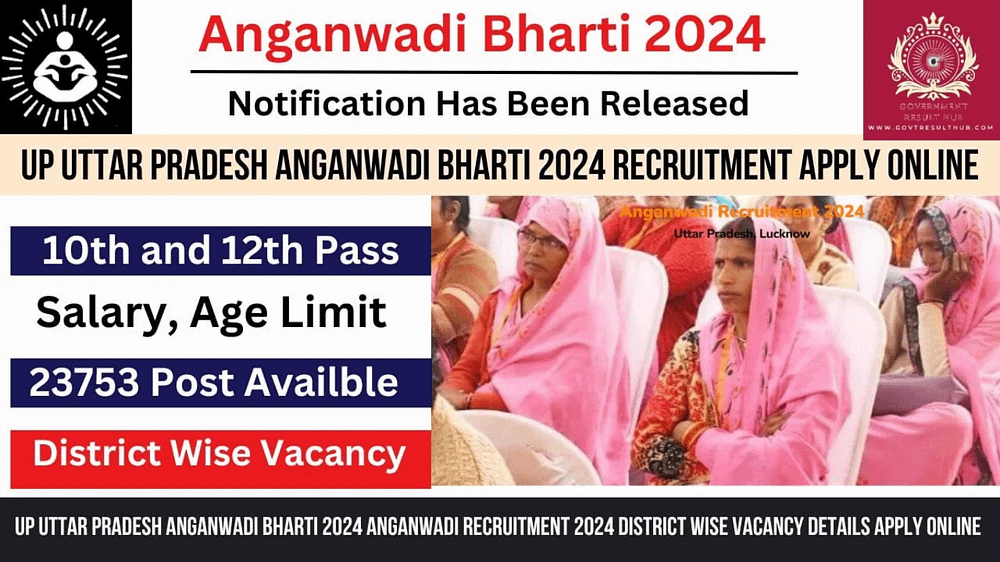 UP Uttar Pradesh Aganwadi Bharti Recruitment 2024-2025 Apply Online for 23753 Post, District Wise Vacancy Details