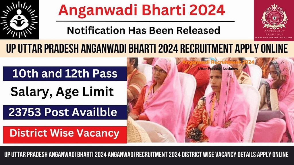 UP Uttar Pradesh Aganwadi Bharti Recruitment 2024-2025 Apply Online for 23753 Post, District Wise Vacancy Details