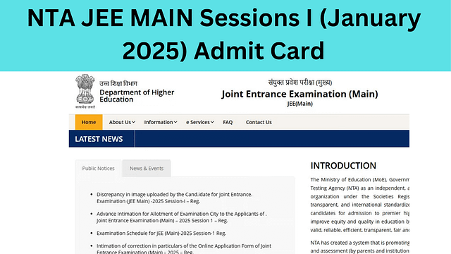 NTA JEE MAIN Sessions I (January 2025) Admit Card
